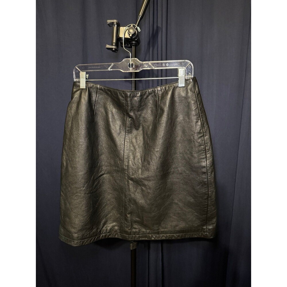 Black leather skirt